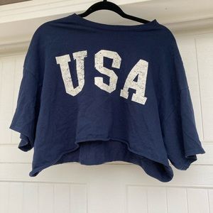 USA Oversized cropped tee